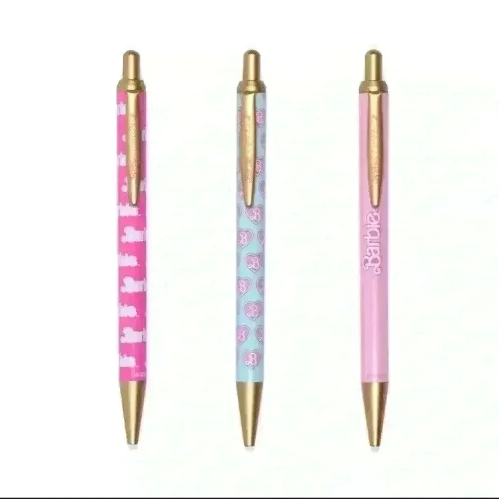 Yoobi X Barbie 3 pk Ballpoint Pens New/Sealed black ink